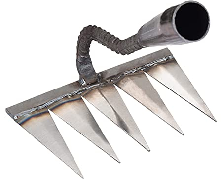 Sysdisen Unkrautharken, Vertikutierer Rechen, Harke Rechen, Multifunktionales Unkrauthacke Rechen, Unkrautjäter Werkzeug, Gartenkultivator Rechen und Rasenvertikutierer, 4/5/6/7 Zinken