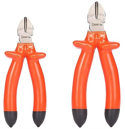 Sharp-tec 2Pcs Wire Cutters Set, 160mm&200mm 1000V Insulated Diagonal Cutting Pliers, Electrical Side Cutters with Thickened Safety Handles for Electricians, DIY
