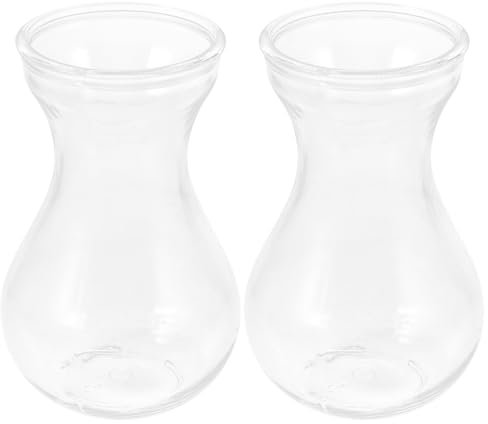 2pcs Hyacinth Vase Clear Light Bulbs Mini Pots Mini Clear Vase Pots for Plants Wedding Decorations for Ceremony Simple Style Container Glass Water Pot Unique