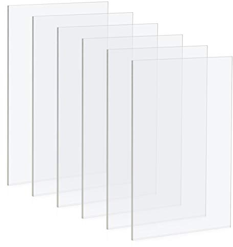 6Stück Acrylplatte 2mm Transparente Acrylglas Acryl Blätter 13x18cm Klare Acrylplatte Rechteckige Acrylscheiben Kunststoffplatte für Bilderrahmen Glas, Tischschilder, Kalligraphie und Malerei