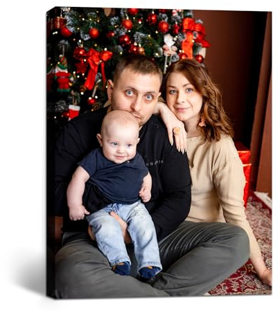 GagetElec Canvas Personalised Photo,Custom Canvas Prints with Your Photos,Customized Christmas Gifts Decorations Picture,Christmas Gifts for Family and Friends