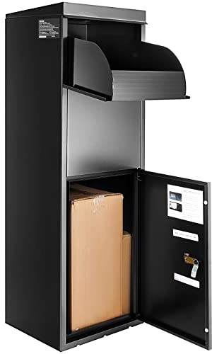 VEVOR Buzón para Paquetes, 35,5 x 29,5 x 105,5 cm, Caja de Acero, 50 kg, buzón XXL con Cerradura de contraseña, bisagra Interior, Apertura antirrobo, para Paquetes, Cartas, etc.