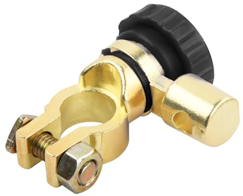 Cozlly Batterieschalter vom Typ L, Auto Batterie Trennschalter, Batterie Klemme Trenner, Fahrzeug Trennschalter 12V Für Auto KFZ LKW PKW Auto Boot Negativ Polklemmen 15.5-17mm(Rot/Schwarz) (Schwarz)