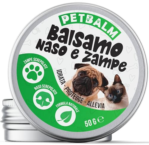 Crema Polpastrelli Cane. Balsamo Naso per Cani e Gatti 50 Gr [NATURALE] con Burro di Karitè e Ossido di Zinco. Idrata, Protegge e Rigenera da graffi, calli e abrasioni. Protegge dalla Neve e dal Caldo