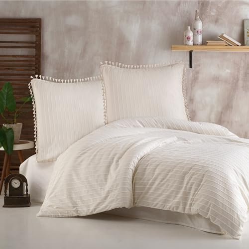 Estina Bettwäsche ,100% Baumwolle Bettbezug aus Atmungsaktive,Weiche und Angenehme Schlafkomfort-ÖkoTex Zertifiziert,Bettwäsche-Set mit Kissenbezug Bettbezug mit Reißverschlus (Estina V1, 135X200 cm)