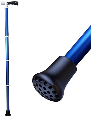 Nordic Walking stavar Telescopic Walking Lätt vandringsstav med T-handtag Justerbara vandringsstavar för två ändamål för kvinnor och män(Blue,38~105cm)