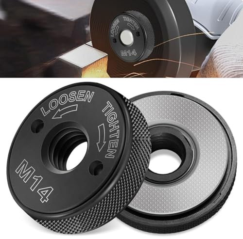 Elfinfi 2 Pièces M14 Ecrou Meuleuse pour AEG, Metabo, Flex, Black & Decker, Dewalt, Hitachi et Plus Encore, se Fixe et se Libère Rapidement Sans Outils, Convient à la Plupart des Meuleuses d'angle