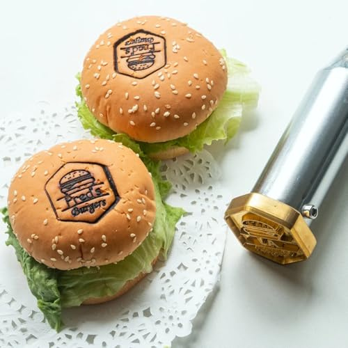 Custom Logo Branding Iron, Name Branding Iron, Wood Brass Stamp，Detachable Head and Metal Handle, Branding Embossing Iron,Leather Food Branding Iron for Gift