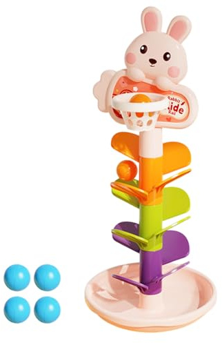 Tour de Balle, Tour de Chute de Balle - Activité de la Rampe de la Boule rotative - Apprendre l'activité de la Rampe de Basket-Ball Empilage du Jouet éducatif pour Le Jeu et Le Jardin d'