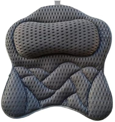 Cojín de ducha para bañera, cojín de baño sin deslizamiento, con tecnología de rejilla de aire, cojín de ducha 4D transpirable, cojín de ducha ergonómico con ventosa doméstica, agradable para la piel