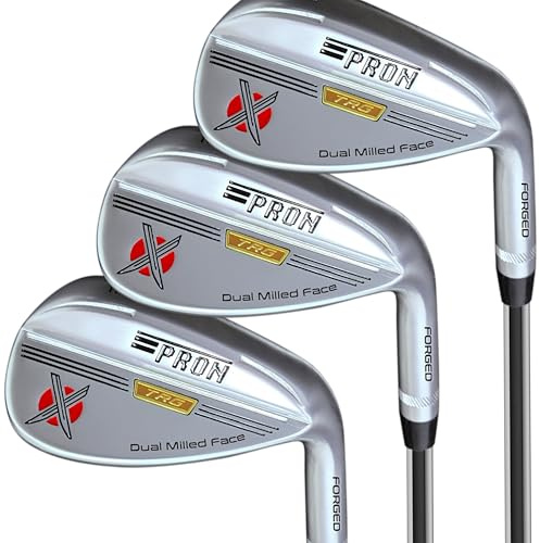 Japan Pron Wedge Set or Single Golf Club,TRS Model,USGA R A Rules,Pearl Finish,52 56 60 Degree,10 12 8 Bounce,Krisa Steel Shaft,Pack of 3