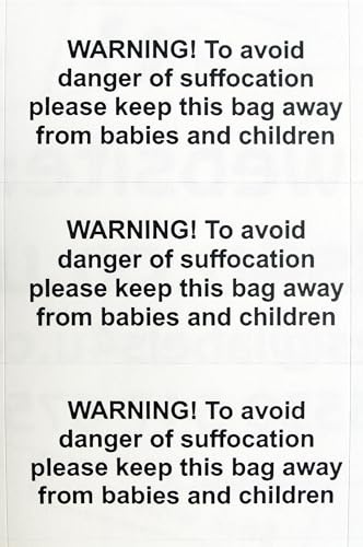1012 x Suffocation Warning Labels – Compatible with Amazon FBA Requirements – Strong Self-Adhesive Stickers for Poly Bags - 48.5 x 25.4 mm (1012 Labels)