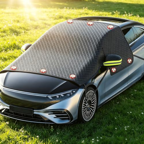 Copertura protettiva per parabrezza auto, 10 magneti e 6 cinghie, protezione contro acqua, vento, neve, polvere, gelo, sole, per SUV