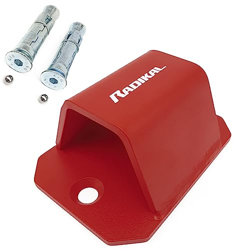RADIKAL RK545R Anclaje Suelo Antirrobo para Cadena hasta ø50, Más Seguro con 2 Pernos Expansión Protegidos, Más Visible, Antirrobo Fijación Suelo Pared Cadena Parking Garaje Moto Remolque Scooter Bici