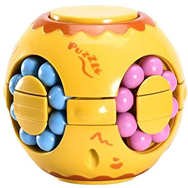 JHBEMAXS Puzle giratorio 3D cubo mágico Fidget Spinner juguetes anti estrés regalo sensorial para niños adultos (amarillo)