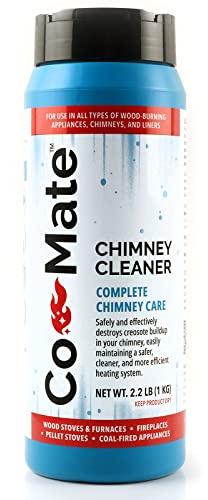 CO-MATE Kit Limpia Chimeneas (2.2 libras.) - Cuidado completo de la chimenea, elimina la creosota, reduce las emisiones, protege contra la corrosión