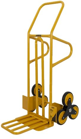 VITO VICTE250 - Carretilla de mano para subir escaleras, capacidad de carga de 250 kg, ruedas de goma maciza, carretilla de transporte para escaleras, carretilla de mano robusta con neumáticos de goma
