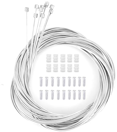 bssmmai Fahrrad Universal Schaltzug Bremszug Stahl Schaltseil Schaltzug mit Endhülse Endkappen Fahrrad Gangseil Fahrrad Zubehör für Mountainbike Rennrad Fahrrad