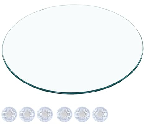 Tapa De Cristal Para Mesa Redonda En Varias Medidas, Transparente Material De Vidrio, Cristal Redondo Tablero De Mesa, Cristal Redondo，Diámetro 35cm ~ 100cm，para Café Mesa/mesas De Comedor(90CM(36INCH