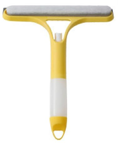 Window Wiper, Shower Squeegee for Glass Doors, 3 in 1 Water Spraying Efficient Portable Glass Wash Squeegee for Carry it and use it at Home, in Your Vehicle or in The Office (Yellow)