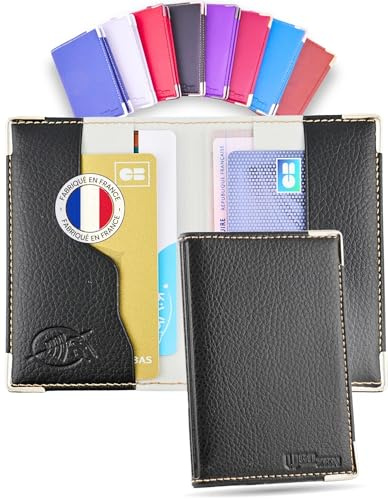 Ugozen Porta Carte Di Credito RFID Blocco Piccolo | Portacarta Custodia Anticlonazione per Uomo E Donna – Portafoglio compatto 4 Piazzole Sicura E Card Proteggi (Nero)