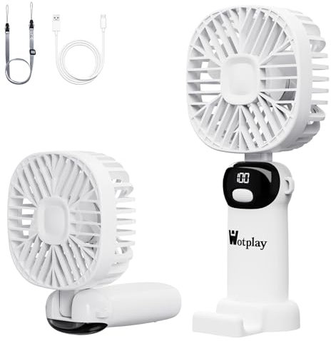 Mini Ventilateur Portable USB De Poche Pliable Avec Le Vent à 5 Vitesses Petit Ventilateur Portable Convient Pour Intérieur Extérieur Bureau Blanc