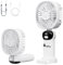Hand Held Fan,Portable Handheld Usb Rechargeable Fans With 5 Speeds,Battery Operated Mini Fan Foldable Desk Desktop Fans With Led Display For Home Office Bedroom Outdoor Travel (White)