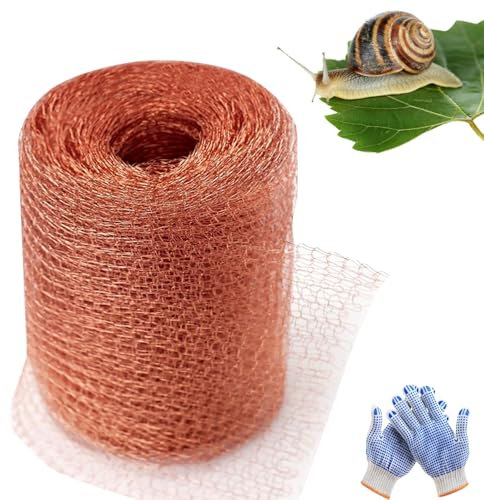 Calenxy Bande de cuivre contre les escargots 12 m, filet en cuivre, clôture anti-limaces, filet en cuivre, 12,7 cm, protection contre les escargots, les souris, les limaces, les oiseaux, les escargots