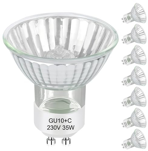 Givurao GU10 Halogen Leuchtmittel 35W, 8 Stück GU10 230V 35W Halogenlampen Dimmbar Warmweiß 2700K Halogen Glühbirne für Wachswärmer, Scheinwerfer, Schienenlicht, kerzenwärmer licht