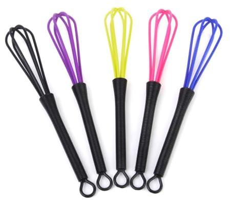 VICASKY 20 Stck. Teiliges Kunststoff Ballon Schneebesen Handmixer mit Haken Salon Friseur Farbstoff Rührer für Haarfarbe und Eier Langlebig Praktische Farbauswahl Zufällig