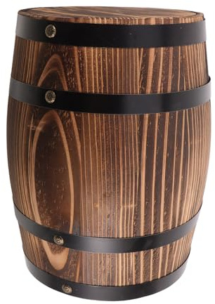 Yardenfun Taburete Retro De Barril De Madera Maciza Taburete De Jardín para Exterior Estilo Cabaña Estilo Tronco