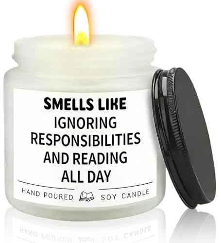 Reading Candle for Book Lover Gifts, Bookish Gifts for Readers, Lavender Scent Book Candle 3.5oz, Soy Wax Gift for Readers and Bookworms