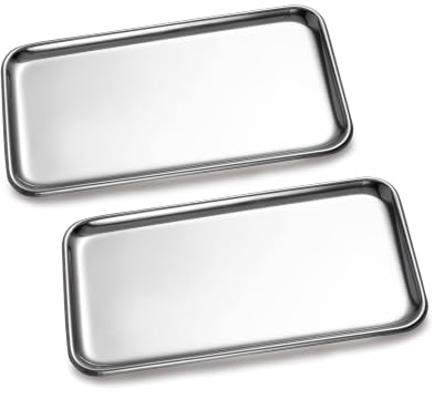 IMEEA 2 Pack Stainless Steel Tray 8x4.6 Small Organizer Tray