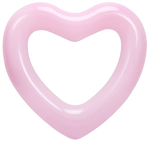 HeySplash Anello di Nuoto, Salvagente Galleggiante ad Anello in Formato Cuore, Galleggiante Gonfiabile della Piscina per Adulti & Bambini 47.3 x 39.4(120cm x 100cm) – Rosa