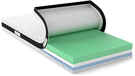 Amazon Basics 2-in-1-Matratze mit Hybridschaumkern, Mittel Fest (H3) und Fest (H4), 160 x 200 x 18 cm, Weiß