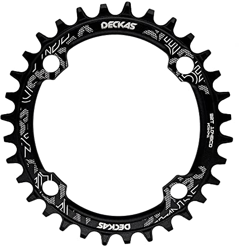 DECKAS Round Oval Chainring 104BCD 32T 34T 36T 38T Narrow Wide Chainring for 6 7 8 9 10 11 12 Speed Chains (Oval Black, 36T)