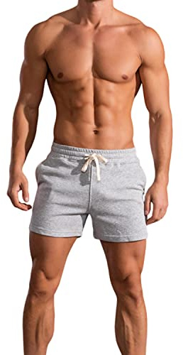 Men's 3 Inch Running Shorts Gym Training Bodybuilding Short Breathable Cotton Sports Shorts