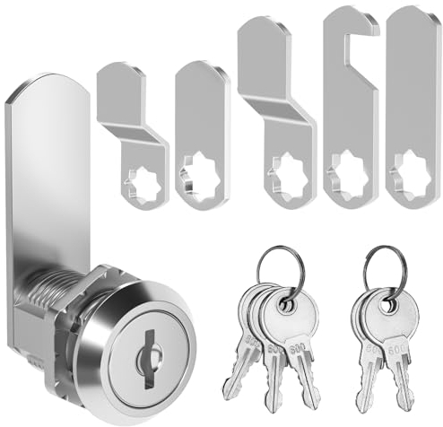 Serrure de boîte aux lettres 25mm, serrure casier vestiaire, avec 5 Plaques de Serrure Différentes et 5 Clés, Serrure pour casier vestiaire, serrure à levier pour boîtes aux lettres