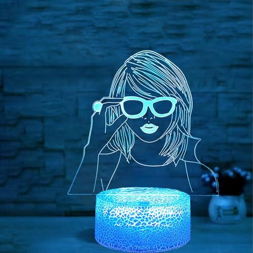 Deluisho 3D Night Light, Songstress 3D Lamp Illusion LED, 3D Illusion, 16 Colours Smart Touch, Dimmable Visual Stereoscopic Night Light, Great Gift for Kids