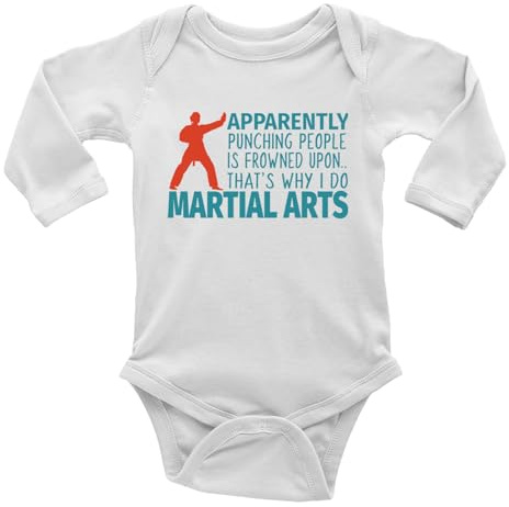 Shopagift I Do Martial Arts Baby Vest Bodysuit Karate Taekwondo Kung Fu Boys Girls L/S