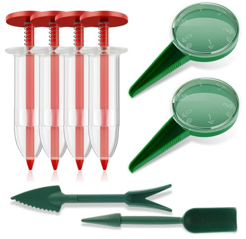 Accessorio per semina di piante – Seminatrice manuale da giardino per piccole piante in vaso | 8 x strumento per spargere semi per fiori, erbe, verdure | Dispenser portatile per vasi da fiori, aiuole