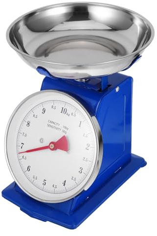 DIYEAH Báscula De Cocina Analógica Mecánica 10 Kg Bandeja Extraíble Acero Inoxidable Sin Pilas Para Pesar Alimentos Frutas Carne Hornear Cocinar