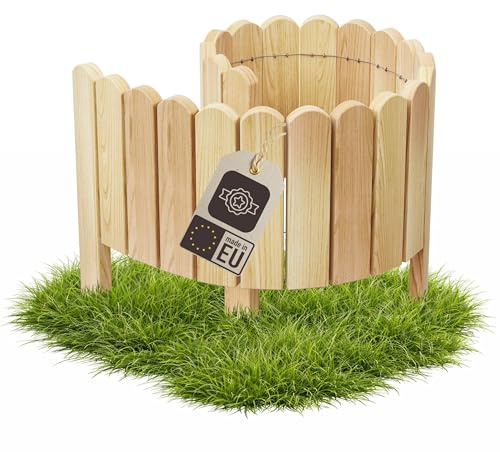 be4nature Flexible Holz Beeteinfassung 10 x 100 cm Hellbraun Imprägnierte Rollborder Beetumrandung Gartenzaun Deko Palisade Mähkante