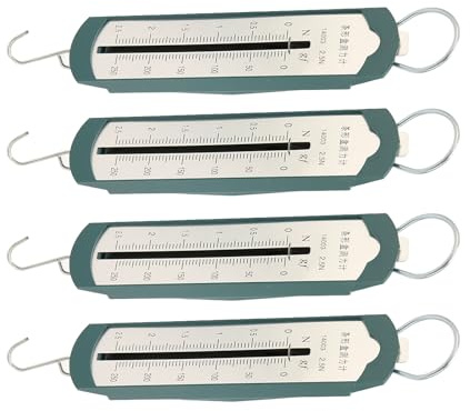 Qudinip Lot de 4 Dynamomètres à Ressort Portables de Haute Précision pour Démonstration D'enseignement de la Physique pour les étudiants, Plastique et Fer de qualité Supérieure (A. Khan)