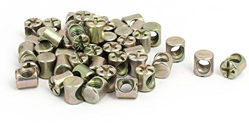 sourcing map 50pcs Écrou Cylindrique Fendu à Goujon Croisé Goupille M6 x 10mm encoches pour meuble lit chaise