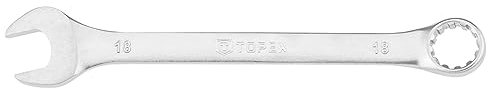 TOPEX Gabelringschlüsell - Maul-Ringschlüssel Ring Maulschlüssel Gabelringschlüssel - Ring-Maulschlüssel - Chrom-Vanadium Stahl Silber - Für Heimwerker und Profis geeignet – 18 x 220 mm