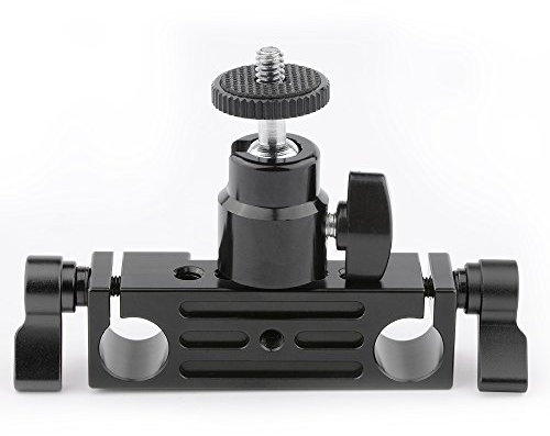 CAMVATE Appareil photo reflex numérique pince de fixation W/Support à tête sphérique 1/4 pour barre de support de 15 mm Système de rail