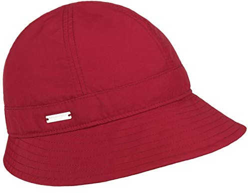 Seeberger Uni Anti-Rain Glockenhut Hut Damenhut Stoffhut Regenhut Outdoorhut Damen - mit Futter Winter Herbst Sommer Frühjahr Frühling-Sommer Herbst-Winter - One Size rot
