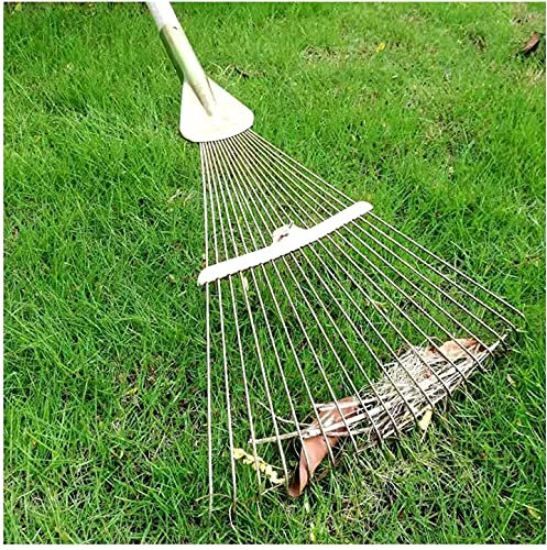 Harke Laubbesen Kleinrechen Lüfterblatt Rake | Gartenrechen mit erweiterbarem Klappkopf | Sammeln Sie lose Trümmer zwischen den empfindlichen Pflanzenrasen und Yards