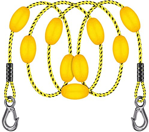 65ft Tow Rope, Boating Tow Ropes for 1-4 Rider Towable Tubes, W/Floats, Stainless Steel Hook at Each end, idear for Water Sports SELEWARE